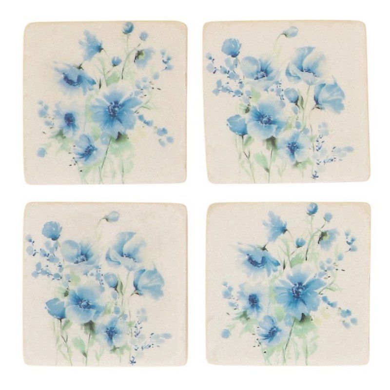 Gisela Graham Himalayan Poppies Resin Coaster 35043 front