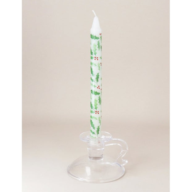 Gisela Graham Holly & Red Berries Crown Dinner Candle 51678 lifestyle