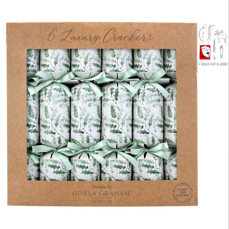 Gisela Graham Holly & White Berries Luxury Christmas Crackers 32024 main