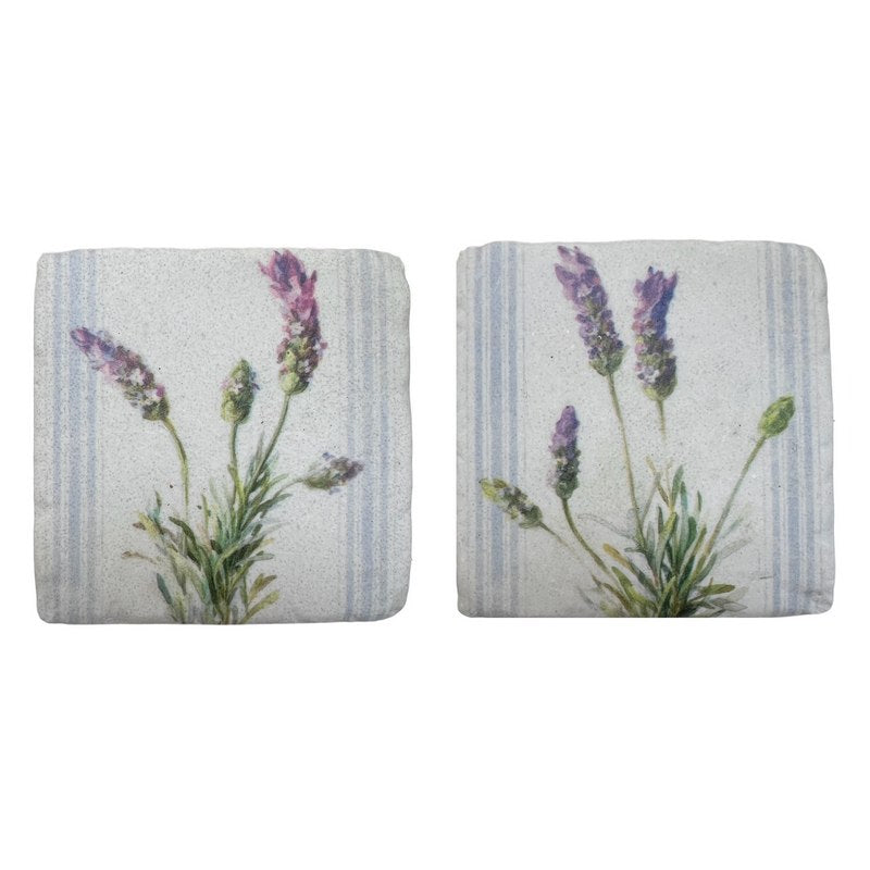 Gisela Graham Lavender Stripe Resin Coaster 33290 selection