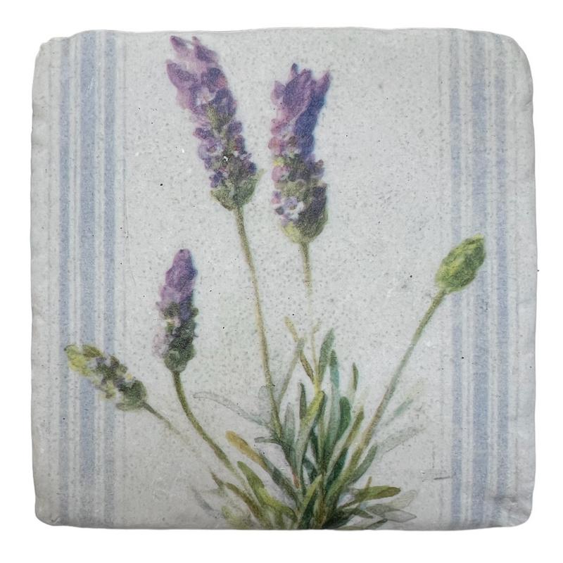 Gisela Graham Lavender Stripe Resin Coaster 33290 style 1