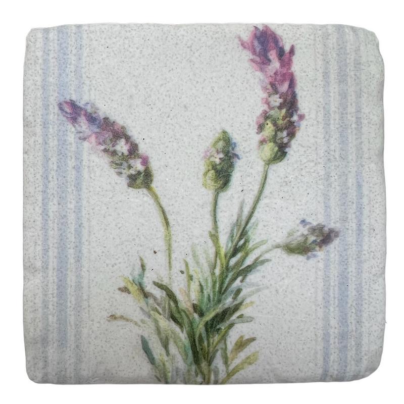 Gisela Graham Lavender Stripe Resin Coaster 33290 style 2