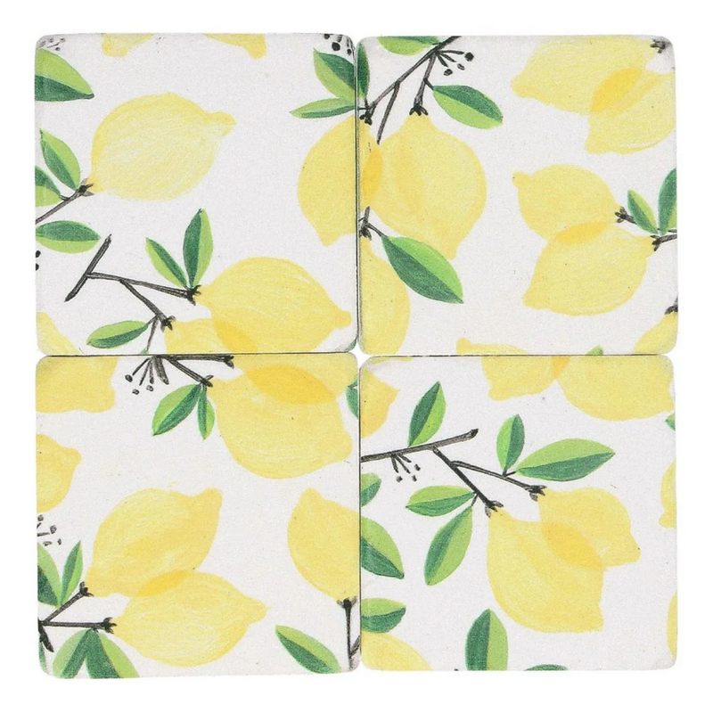 Gisela Graham Lemon Tree Resin Coasters set 4