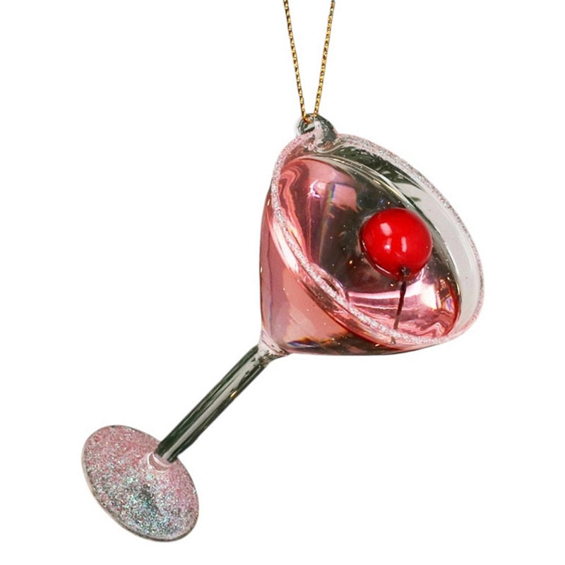 Gisela Graham Martini Glass With Cherry Decoration 02138 main