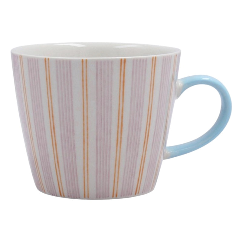 Gisela Graham Mauve Stripy Stoneware Mug 32312 front