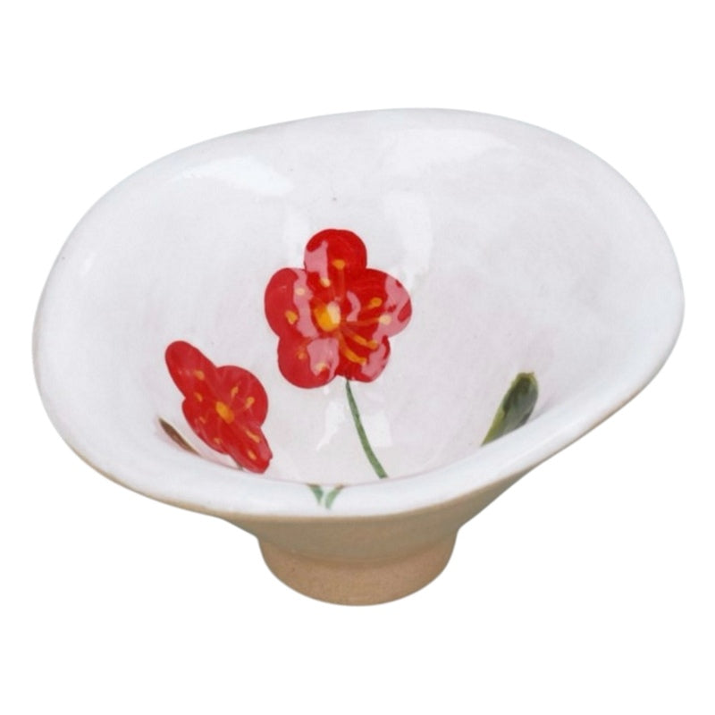 Gisela Graham Meadow Red Flower Stoneware Mini Snack Bowl 80250 main