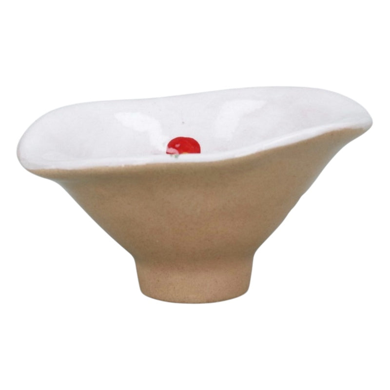 Gisela Graham Meadow Red Flower Stoneware Mini Snack Bowl 80250 side