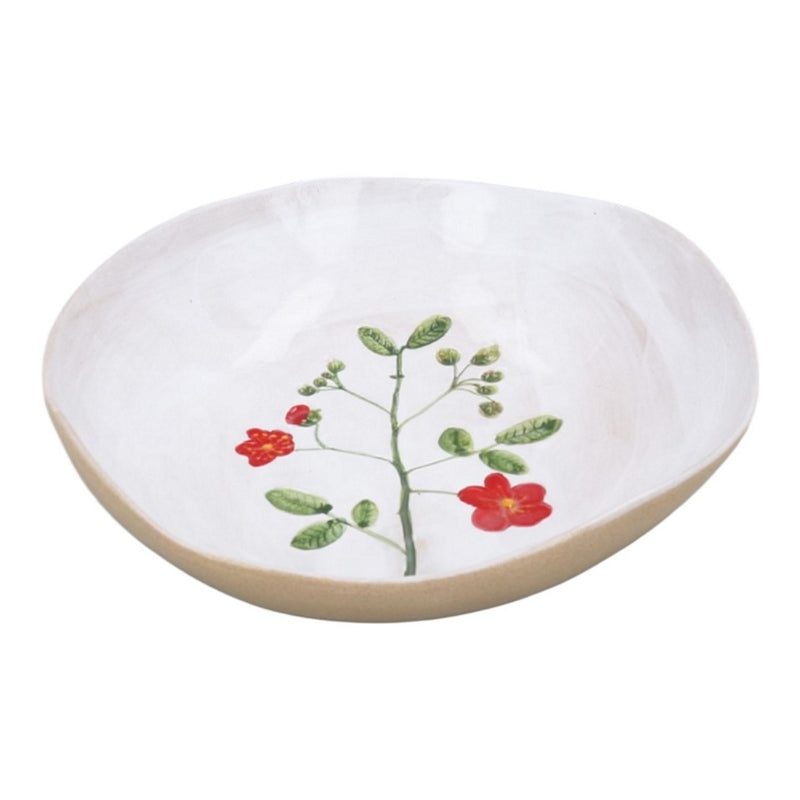Gisela Graham Meadow Red Flower Stoneware Pasta Bowl 80254 main