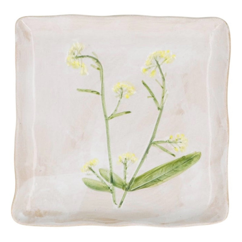 Gisela Graham Meadow Stoneware Square Side Plate 80259 front