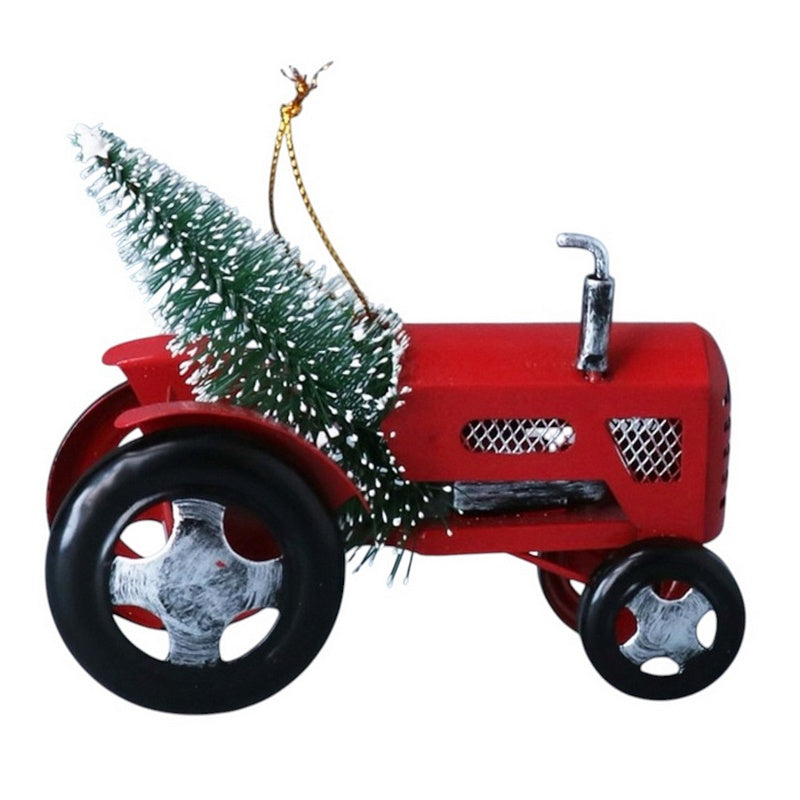 Gisela Graham Metal Tractor with Tree Decoration 10174 side 1