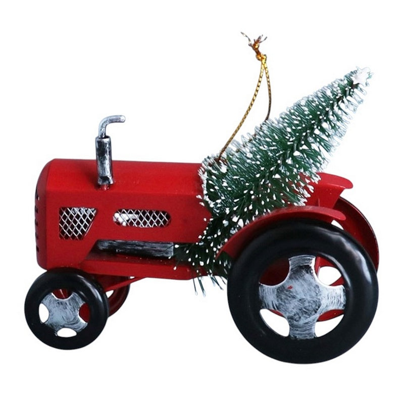 Gisela Graham Metal Tractor with Tree Decoration 10174 side 2