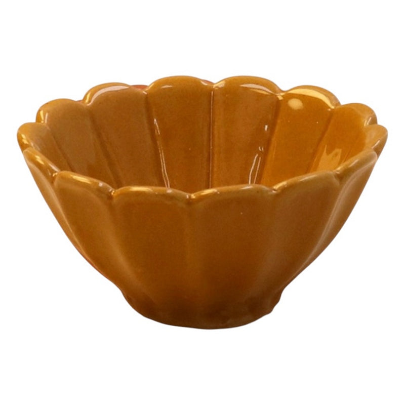 Gisela Graham Mustard Stoneware Fluted Mini Bowl 31361 main