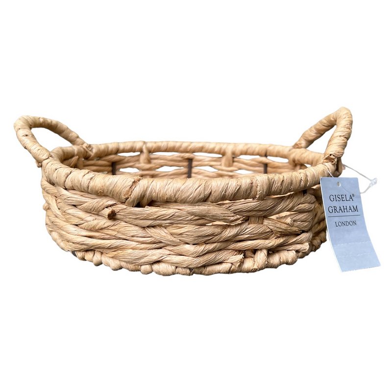 Gisela Graham Natural Rattan Tray with Handles Small 81633 front