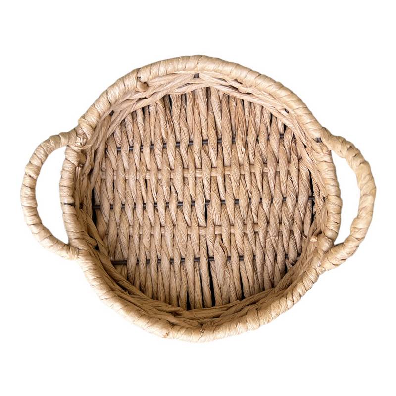 Gisela Graham Natural Rattan Tray with Handles Small 81633 top