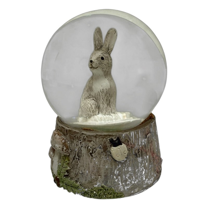 Gisela Graham Natural Woodland Animals Snow Dome Medium 31064 hare