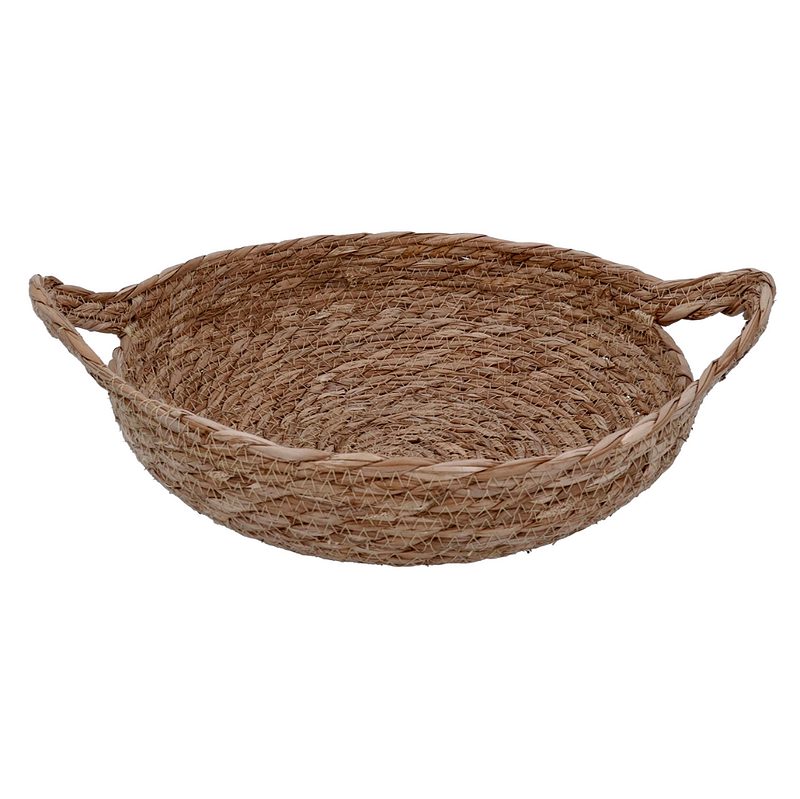 Gisela Graham Natural Woven Bowl Basket with Handles 32502 main