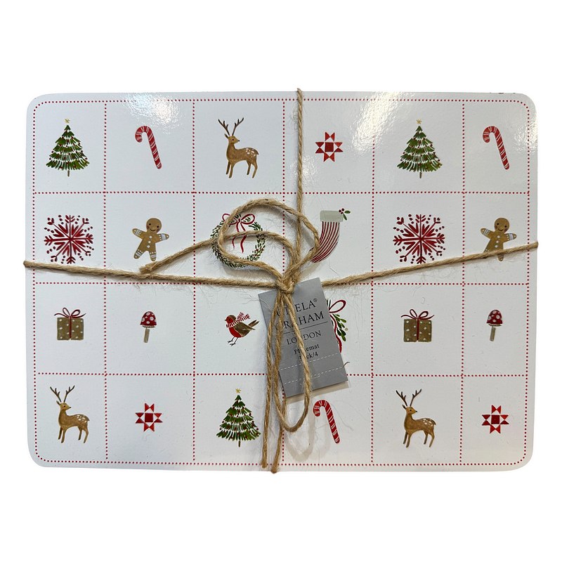 Gisela Graham Nordic Icons Cork Base Placemats Pack 4 38534 front