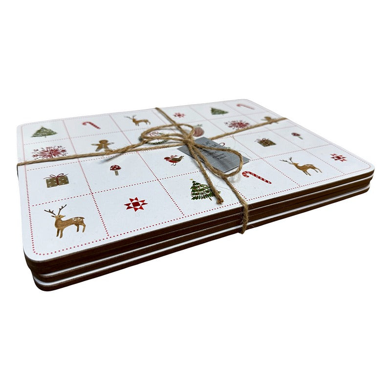 Gisela Graham Nordic Icons Cork Base Placemats Pack 4 38534 side