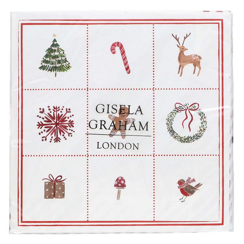 Gisela Graham Nordic Icons Paper Napkins Pack of 20 38696 in packaging