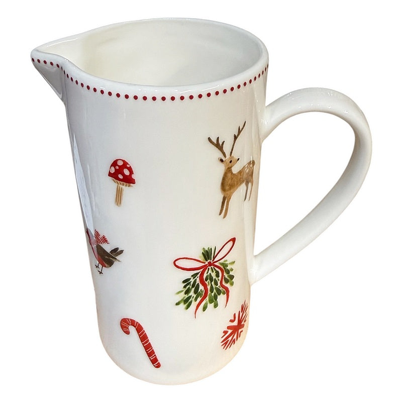 Gisela Graham Nordic Icons Stoneware Slim Jug Small 38993 tipped