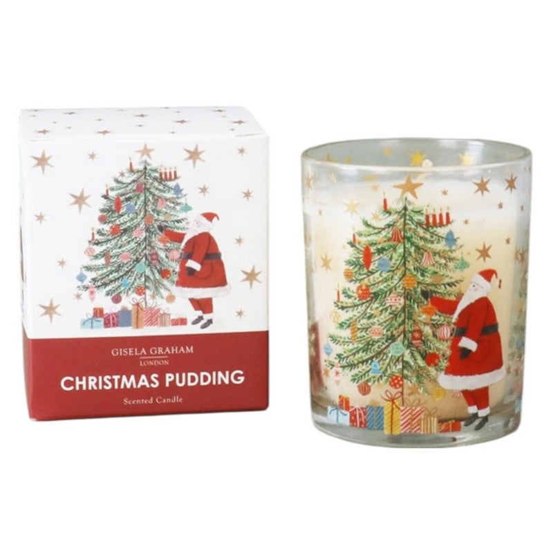 Gisela Graham Nostalgia Santa & Tree Boxed Christmas Pudding Scented Candle 50050 main