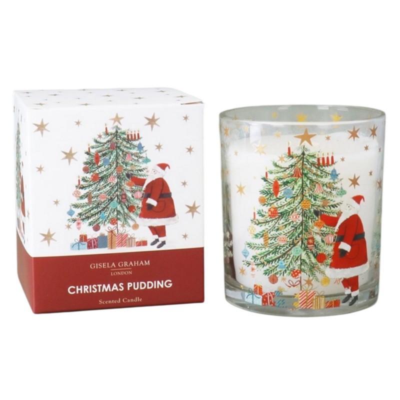 Gisela Graham Nostalgia Santa & Tree Boxed Scented Candle Large 50049 main