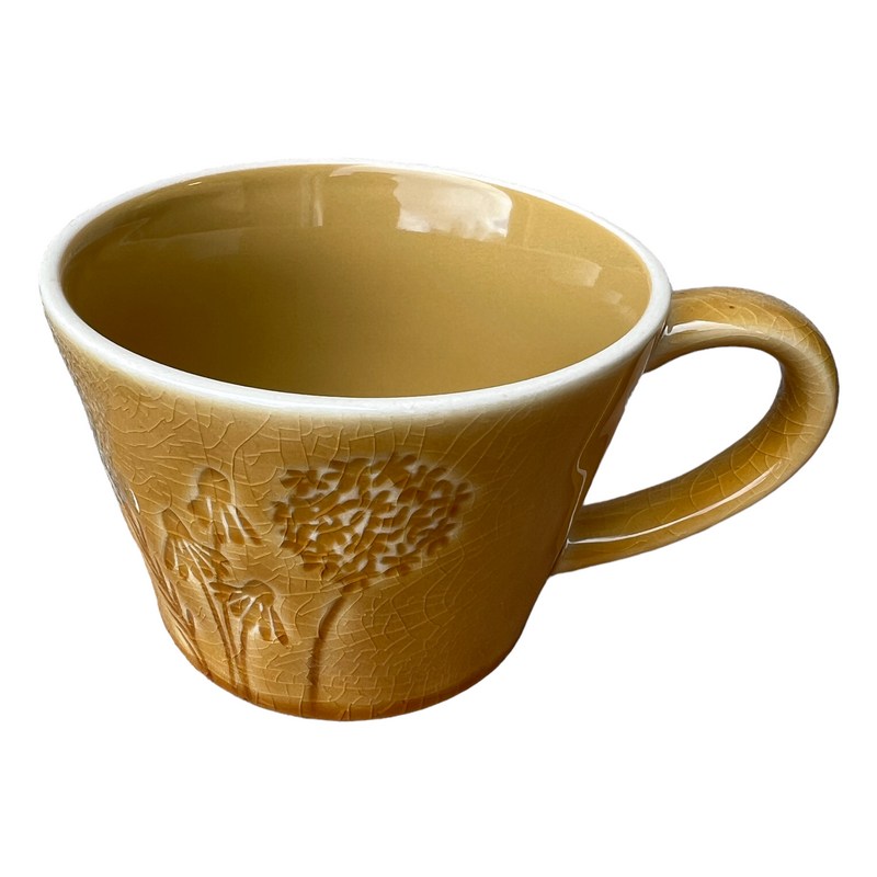 Gisela Graham Ochre Meadow Stoneware Mug 81456 inside