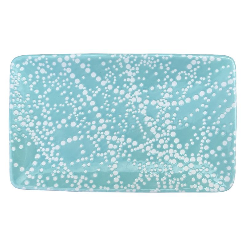 Gisela Graham Pale Blue Spotty Ceramic Trinket Dish Large 32949 main