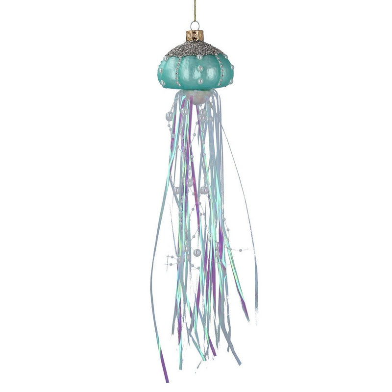 Gisela Graham Pastel Glass Jellyfish Decoration 01938 blue