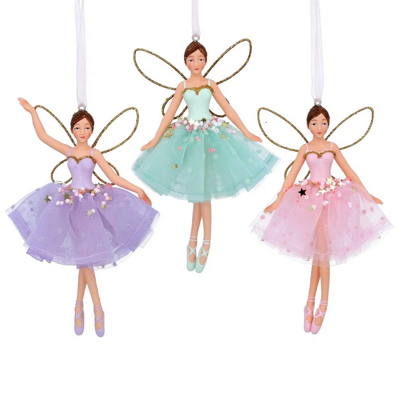 Gisela Graham Pastel Resin and Fabric Fairy Decoration 16317 selection