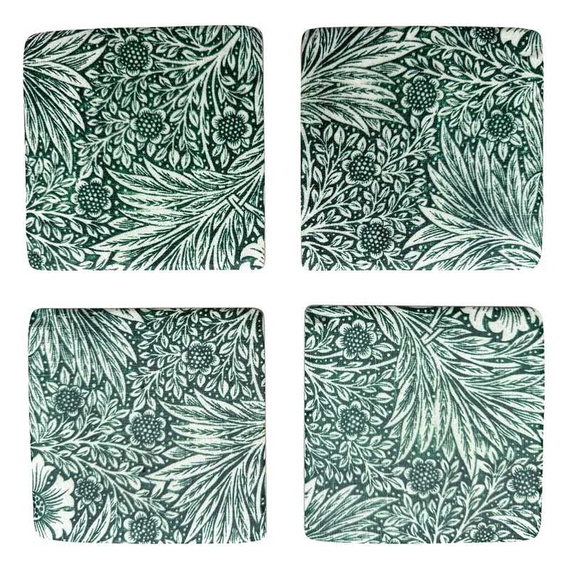 Gisela Graham Period Dark Green Floral Leaves Resin Coaster 37709 selection