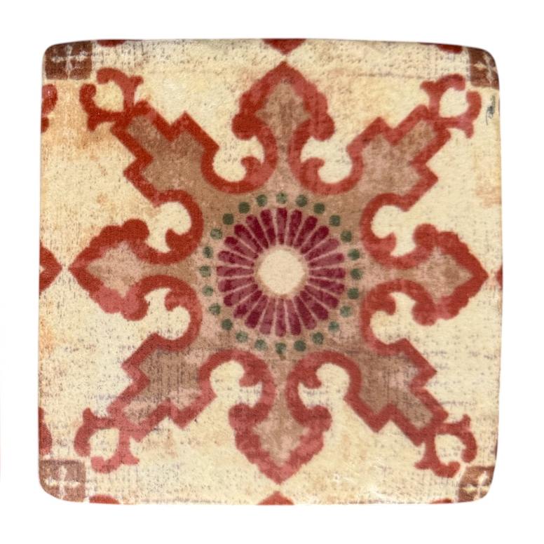 Gisela Graham Period Warm Mosaic Design Resin Coaster 37715 style 2