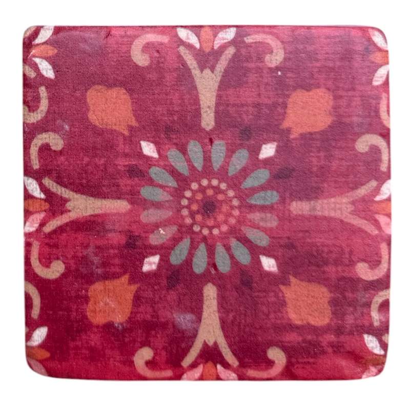 Gisela Graham Period Warm Mosaic Design Resin Coaster 37715 style 4