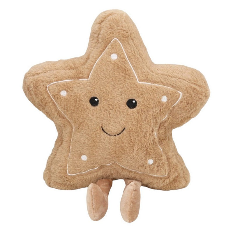 Gisela Graham Plush Happy Gingerbread Star Cushion 39455 front