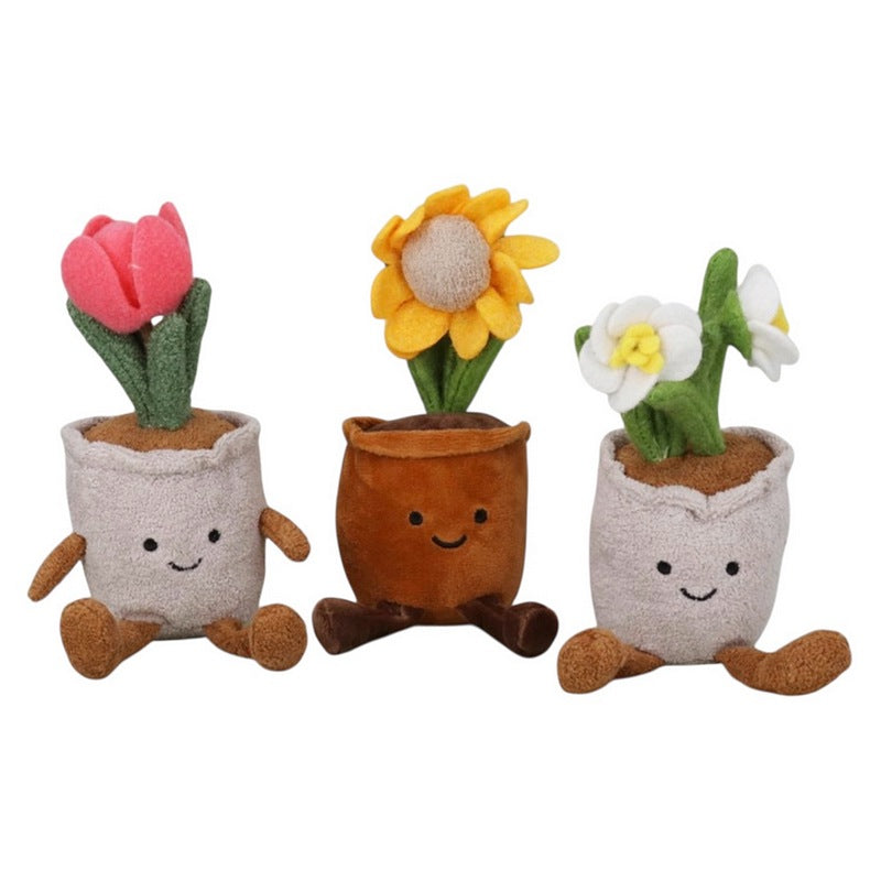 Gisela Graham Plush Potted Flowers Shelf Sitter 86065 selection
