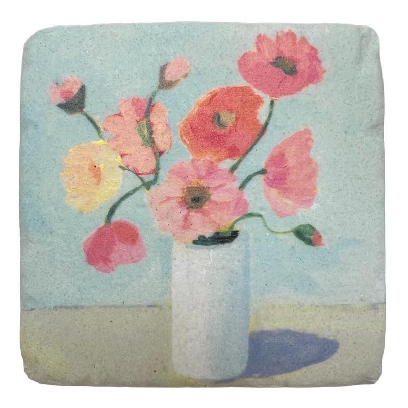 Gisela Graham Poppies in Vase Resin Coaster 33277 style 2