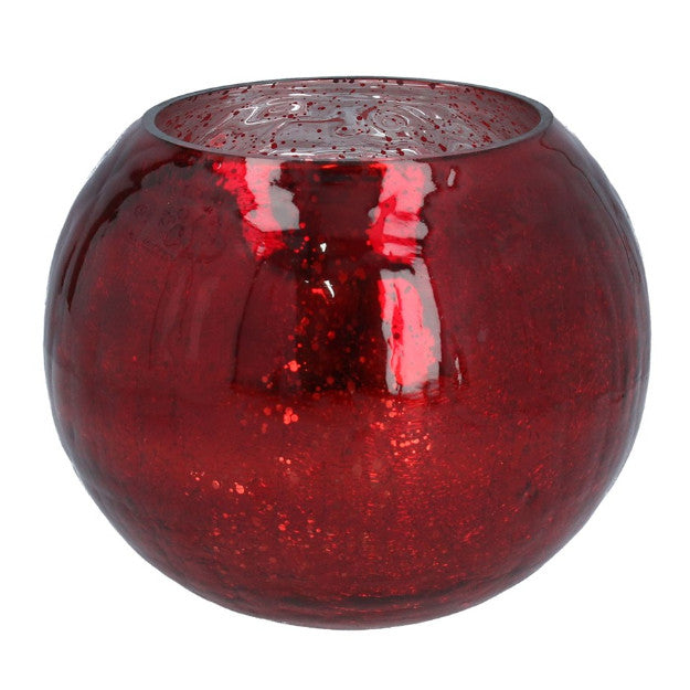 Gisela Graham Red Mirror Glass Round Vase 30954 main