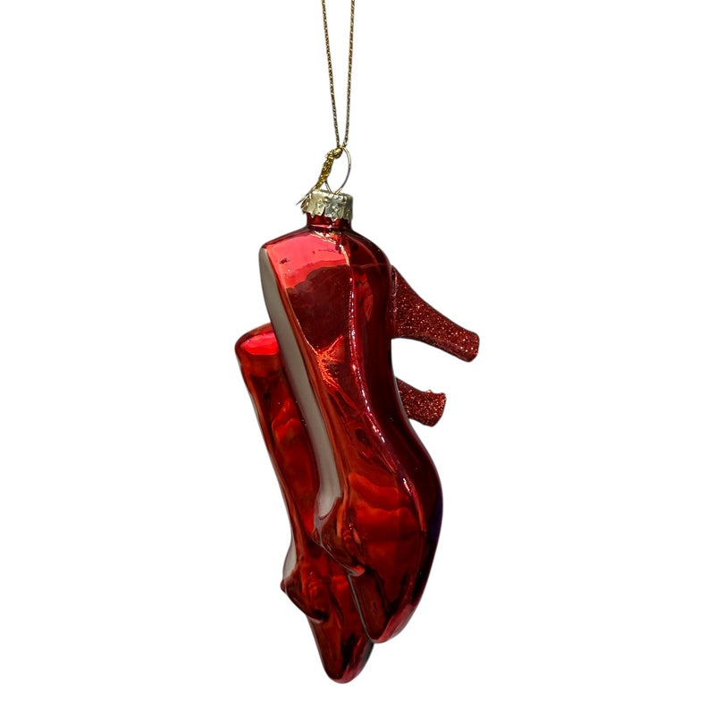 Gisela Graham Red Ruby Glass Stilettos Decoration 00338 main