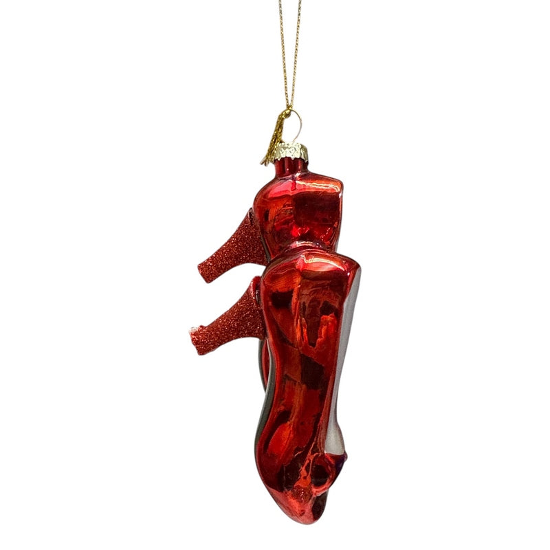 Gisela Graham Red Ruby Glass Stilettos Decoration 00338 side