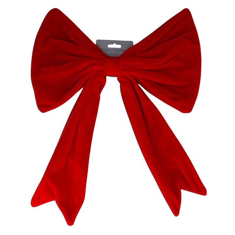 Gisela Graham Red Velvet Clip-on Bow Large 11053 main