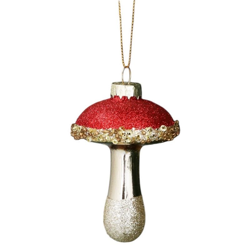 Gisela Graham Red & Gold Capped Glass Toadstool Decoration 01275 front