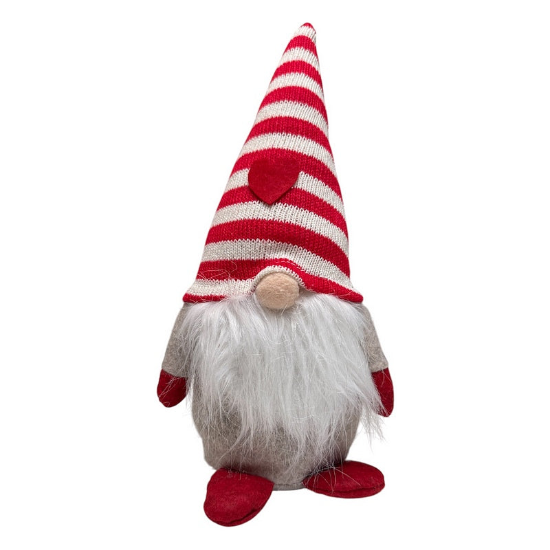 Gisela Graham Red & White Stripe Nordic Santa Ornament 36735 style 2 front