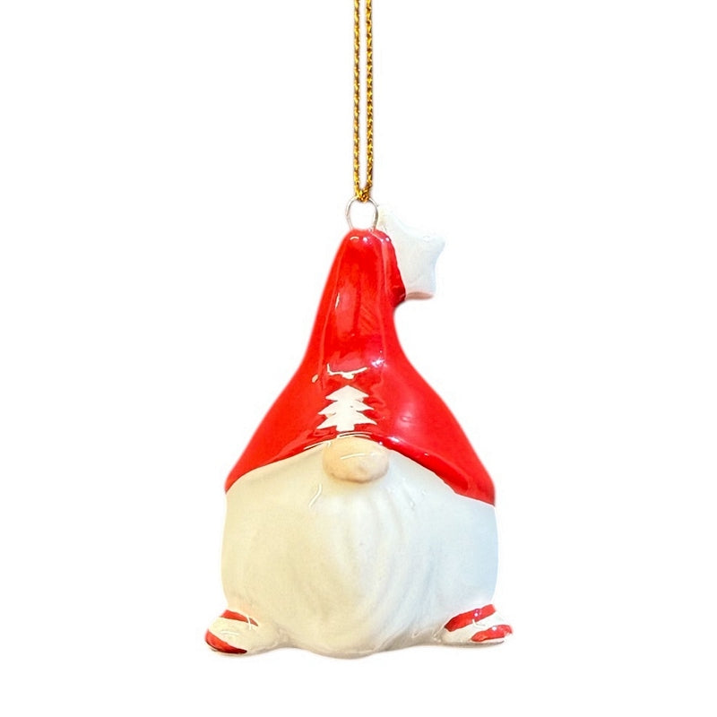 Gisela Graham Red and White Ceramic Gonk Decoration 15647 front