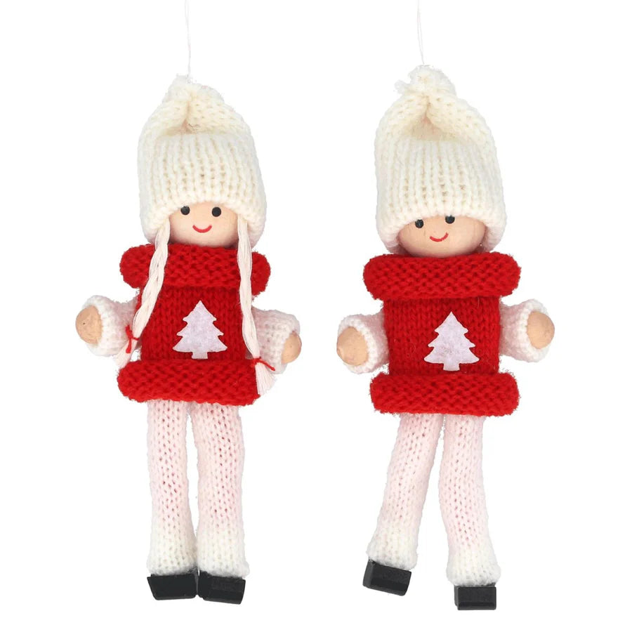 Gisela Graham Red and White Knitted Child Decoration 14912 selection