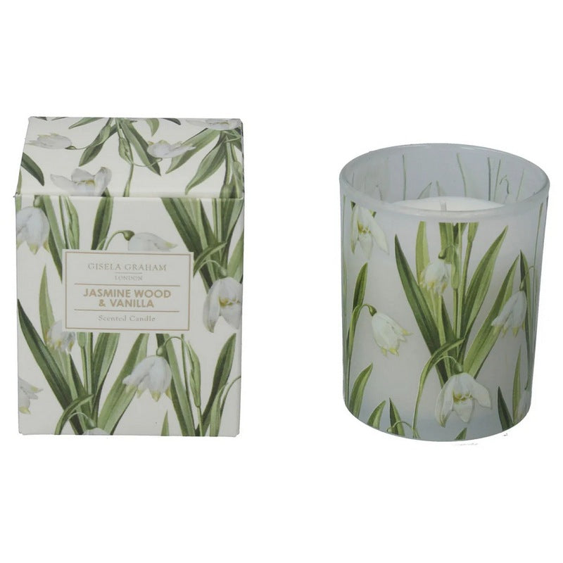 Gisela Graham Snowdrop Boxed Candle Jasmine Wood & Vanilla 50737