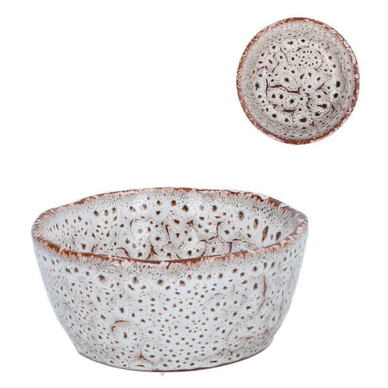 Gisela Graham Speckled Brown Stoneware Rustic Bowl Small 30520 main