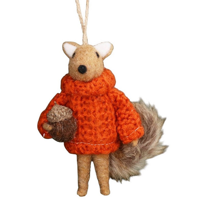 Gisela Graham Squirrel In Orange Jumper Decoration 16575 main
