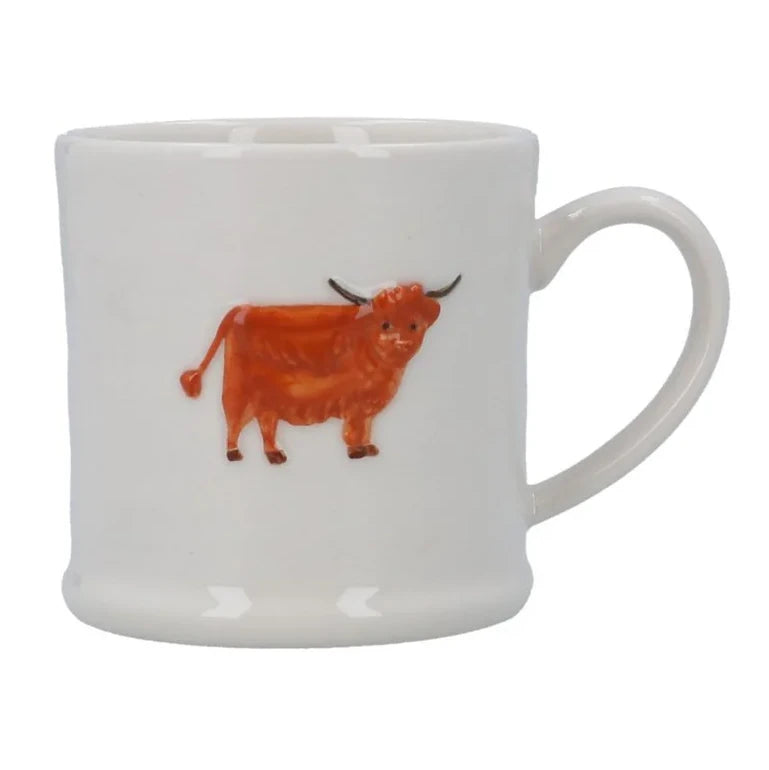 Gisela Graham 10cm Stoneware Highland Cow Mini Mug