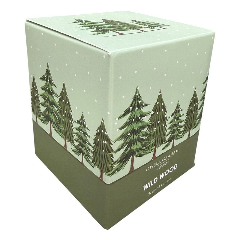 Gisela Graham Trees Boxed Wild Wood Scented Candle Large 50525 sides