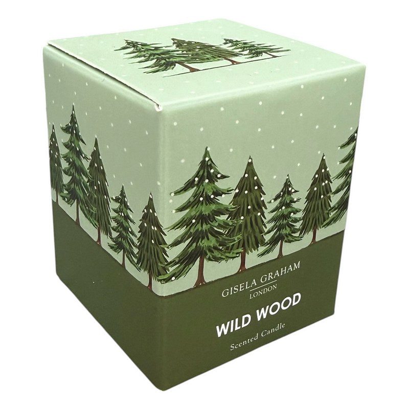 Gisela Graham Trees Boxed Wild Wood Scented Candle Mini 50565 sides